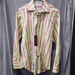 Men's Light Green Striped Button Down Shirt | Robert Graham | M | NWT